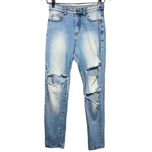 Cheap Monday Women’s Size 26 30 Air Blue Destroyed Donna High Rise Ankle Jeans